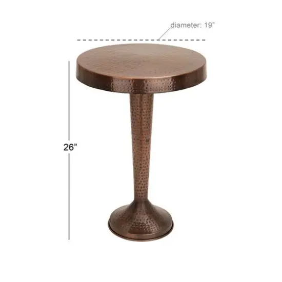 26" Bronze Aluminum Vintage Pedestal Table {4}