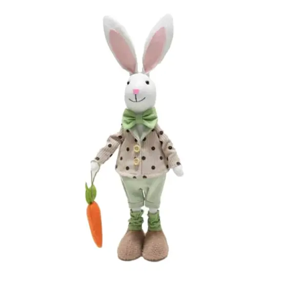 18.5" Polka Dot Coat Rabbit Standing Easter Figurine {1}