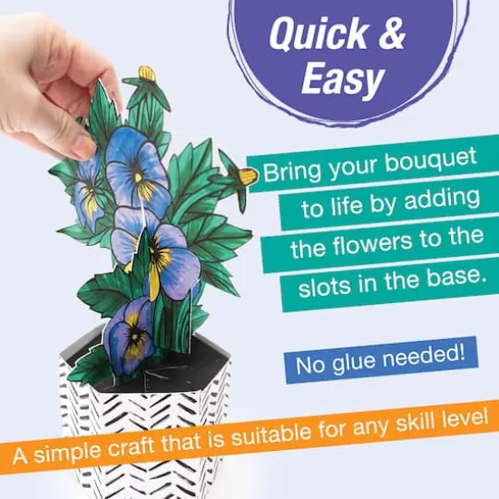 Faber-Castell&reg; Pansies Pop Up Coloring Bouquet {5}