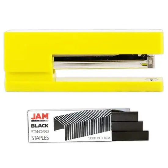 JAM Paper Desk Stapler & Staples Set Yellow/Black {1}