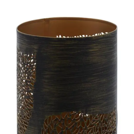 Set of 3 Metal Eclectic Lantern, 6", 9", 12 Large Brown Leaf {7}