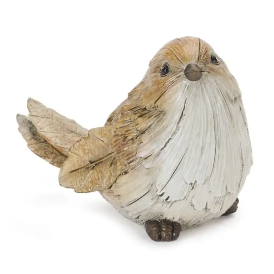 Carved Leaf Bird Figurines Set {5}