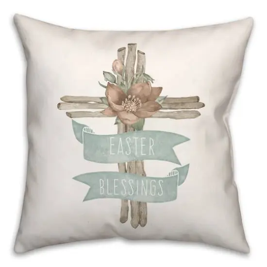 Branch Cross With Flower Pillow 2 18" x 18" Throw Pillow {1}