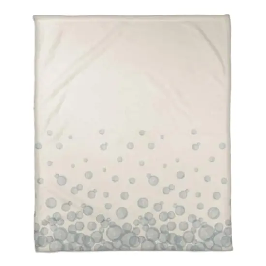 Bubbles Coral Fleece Blanket White {1}