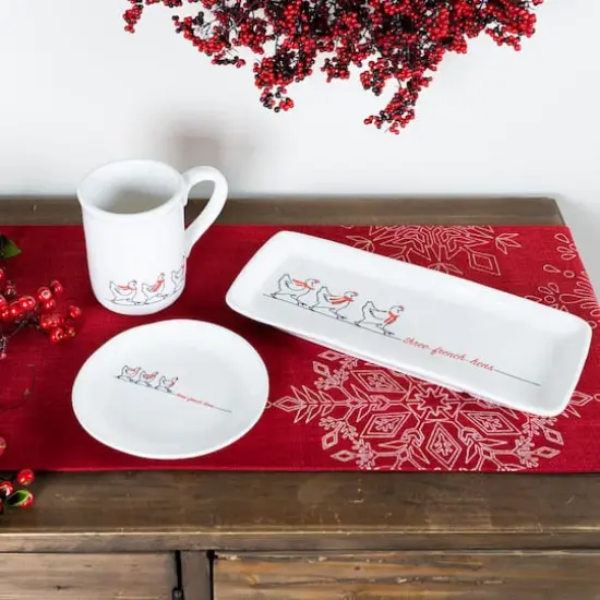 6.5" Three French Hens Plate Stoneware Set, 4ct. {5}