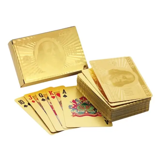 Ben Franklin 24 Kt Gold Foil Playing Cards {1}