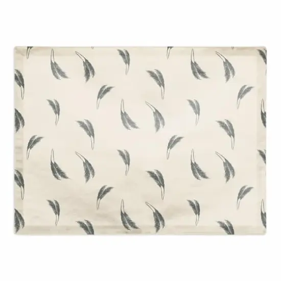 Feather Grass Cotton Twill Placemat Cream/Emerald {1}