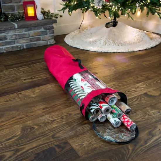 Santa's Bag Christmas Wrapping Paper Storage Container {5}