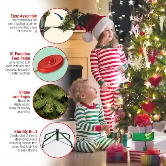 9ft. Pre-Lit Frasier Grande Artificial Christmas Tree, Dual Color® LED Lights {7}