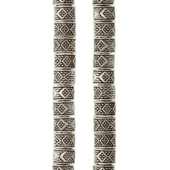 Silver Plated Carved Rondelle Beads, 8mm by Bead Landing&trade; {1}