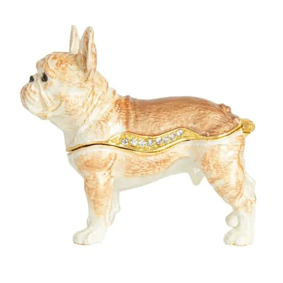 Hello Honey&reg; 3" Multicolor French Bulldog Jeweled Trinket Box {9}