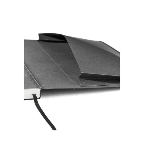 Fabrian&reg; EcoQua Plus A5 Lined Stitch-Bound Notebook Black {8}