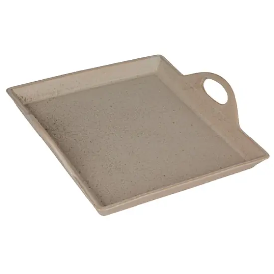 Hello Honey&reg; 16.5" White Antique Elegance Stoneware Serving Tray with Handles {1}