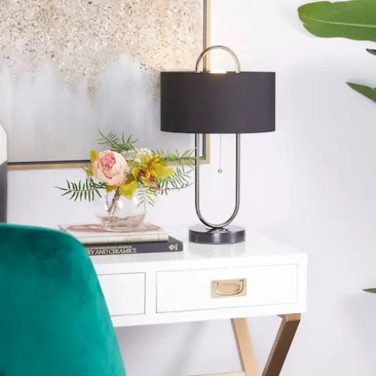 Black Iron Modern Accent Lamp 12" x 12" x 20" {10}