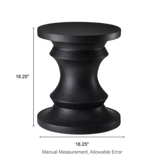 Glitzhome&reg; 18" Black Chess Garden Stool {9}