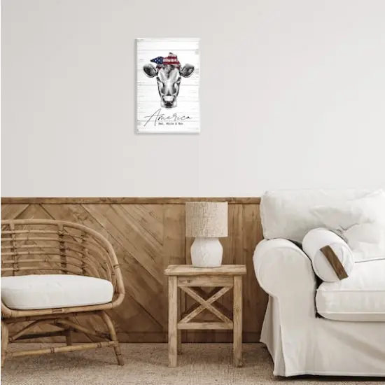 Stupell Industries Americana Cow Red White and Moo Country Farm Quote Wall Plaque Art {3}