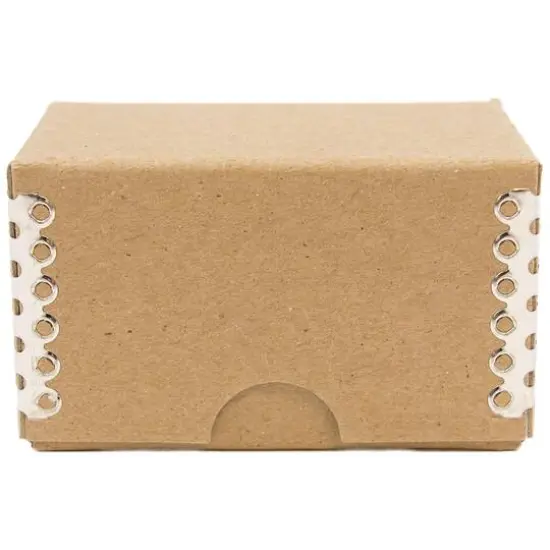 JAM Paper Desktop Business Card Box Natural Brown {5}