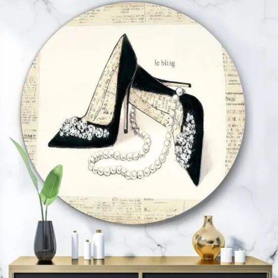 Designart - Chic Galm Closet I - Glam Metal Circle Wall Art {4}