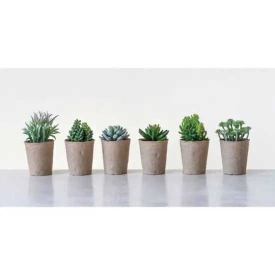 Hello Honey&reg; Faux Succulent In Paper Pot Set, 6ct. {1}