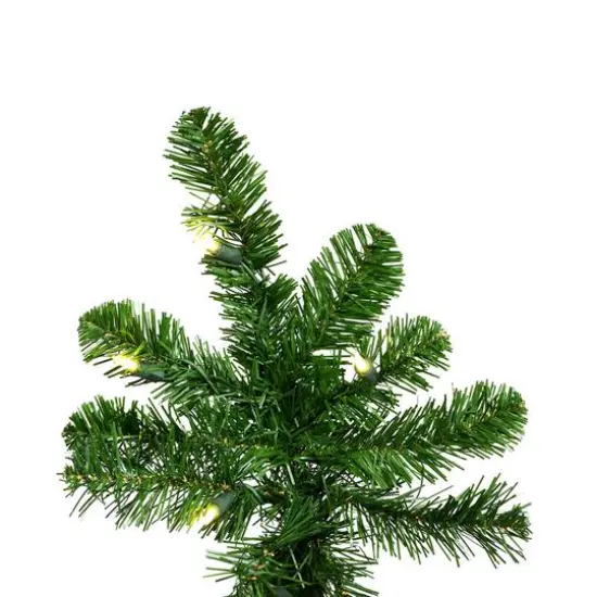 7.5ft. Pre-Lit Green Upside Down Artificial Christmas Tree, Warm White Dura-Lit&reg; LED Lights {4}