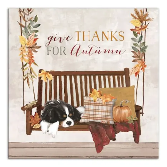 Autumn Porch Swing Canvas Wall Art {1}