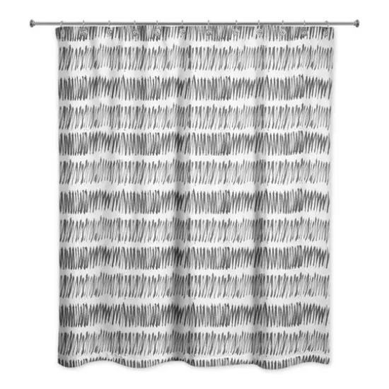 Hatch Lines Shower Curtain Black and White {1}
