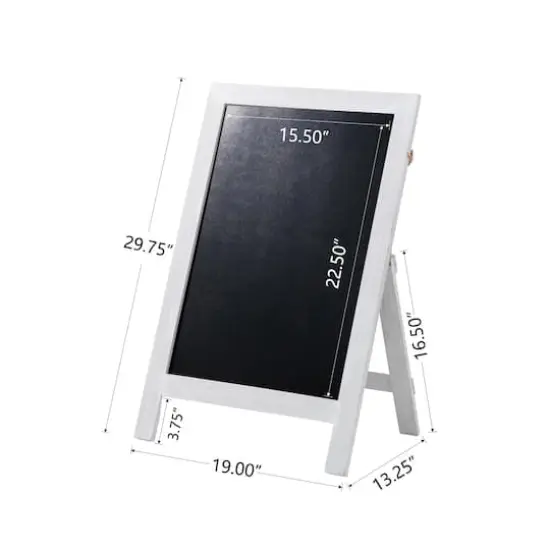 Glitzhome&reg; 30" White Wood Chalkboard {6}