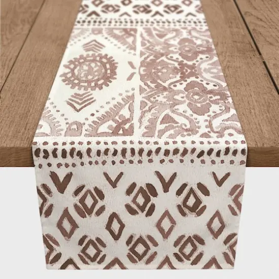 72" Deep Red Pattern Poly Twill Table Runner {1}