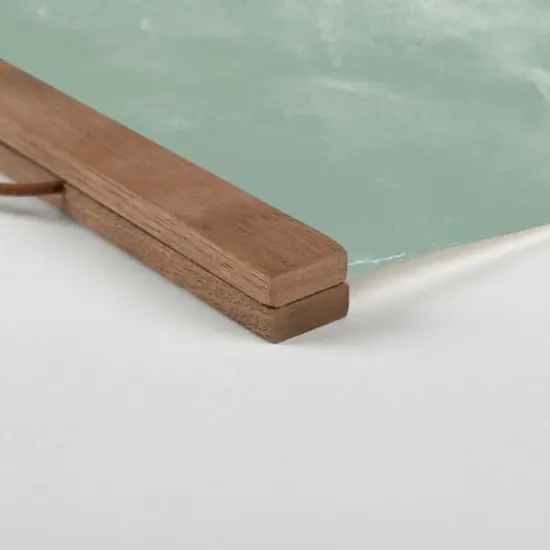 Golden Mountain Landscape Teak Hanging Canvas {3}