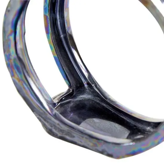 14" Silver Ceramic Glam Candlestick Holder Set {8}