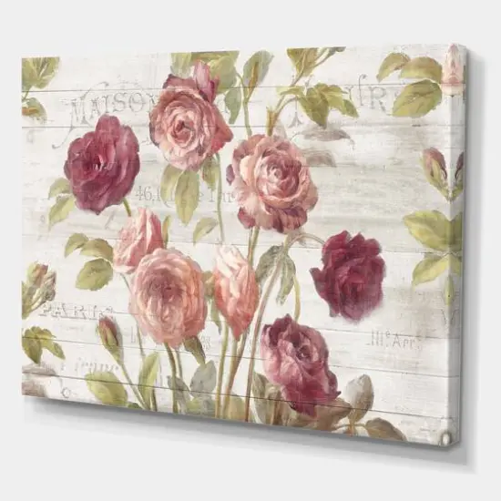 Designart - French Roses I - Farmhouse Premium Canvas Wall Art {1}