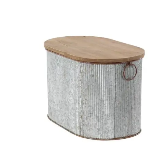 Set of 3 Brown Metal Farmhouse Storage Bench, 23", 48" {4}