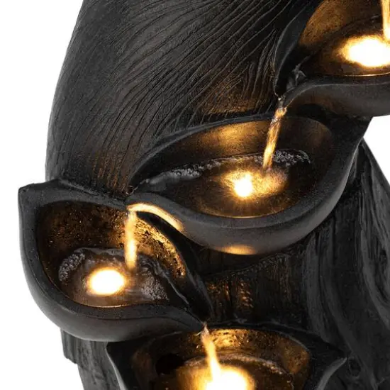 Glitzhome&reg; 39.75" Modern LED 5-Tier Abstract Women Sculpture Outdoor Fountain {6}