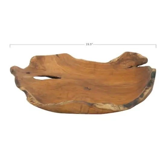 Hello Honey&reg; 19.5" Decorative Hand-Carved Teakwood Bowl {8}