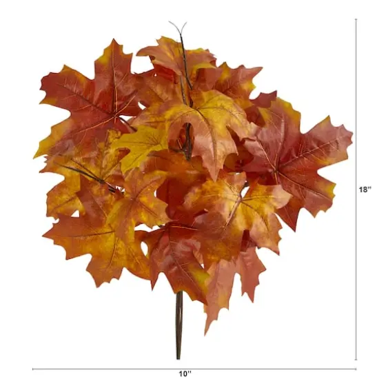 18" Orange Autumn Maple Leaf Bush, 2ct. {3}
