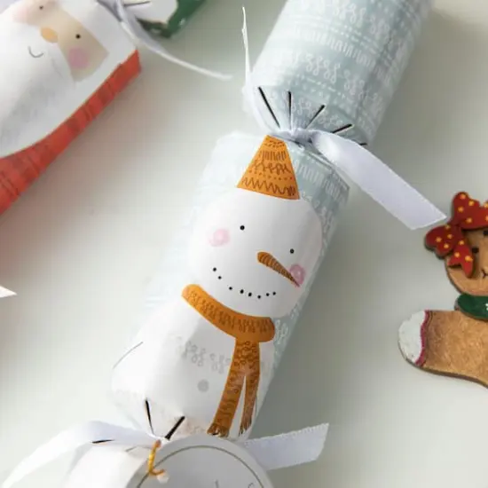 Glitzhome&reg; 10" Christmas Santa & Snowman Party Cracker with Gift Contents, 8ct. {5}