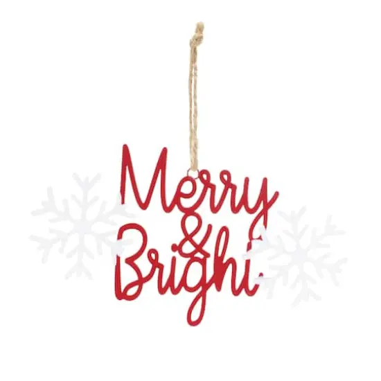 12ct. 3.75" Metal Holiday Sentiment Ornament Set {4}