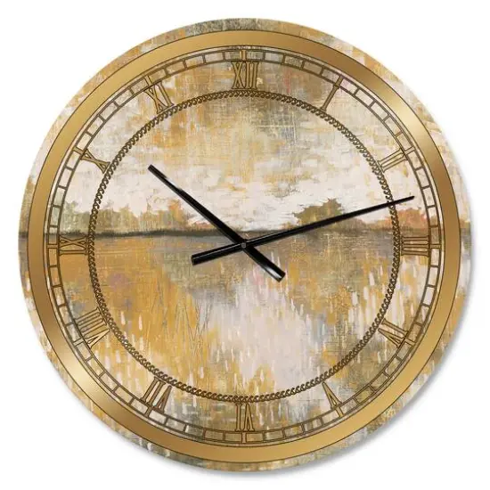 Designart Cream & Brown Curious Sky Glam Wall Clock {1}