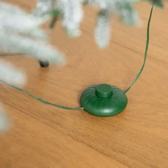 7ft. Pre-Lit Flocked Woodland Fir Artificial Christmas Tree, Warm White LED Lights {6}