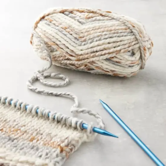 Lion Brand® Wool-Ease® Thick & Quick® Prints, Stripes & Metallics Yarn Fossil {3}