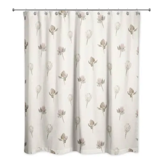 Cottage Florals Shower Curtain Cream {1}