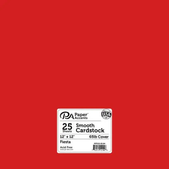 PA Paper&trade; Accents 12" x 12" 65lb. Smooth Cardstock, 25 Sheets Fiesta {1}