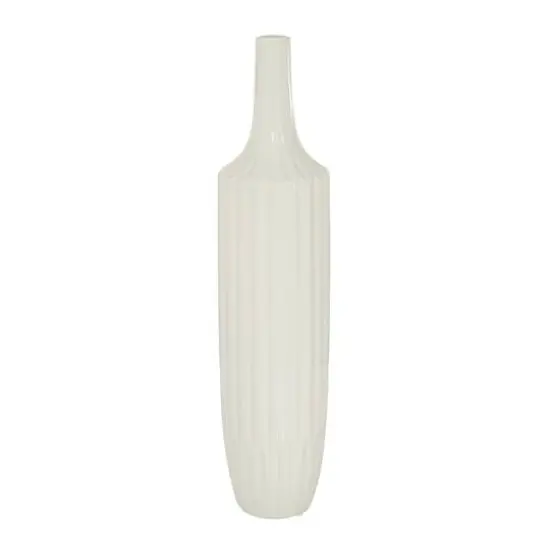 23" White Ceramic Modern Vase {3}