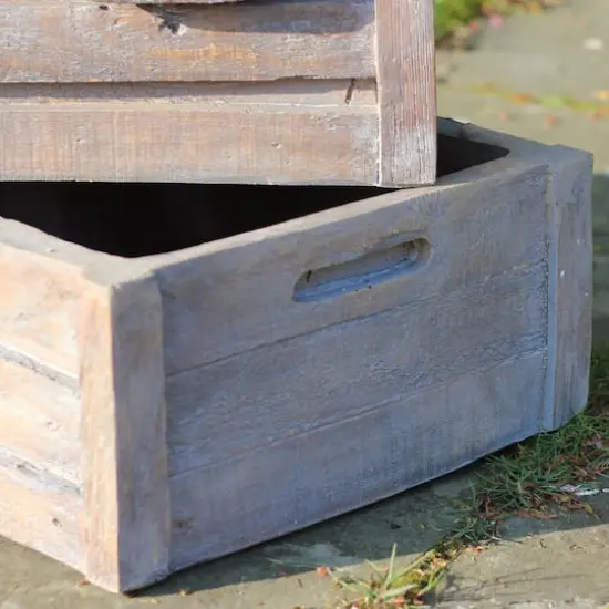 21" Brown Three Tier Planter Boxes Outdoor Water Fountain {5}