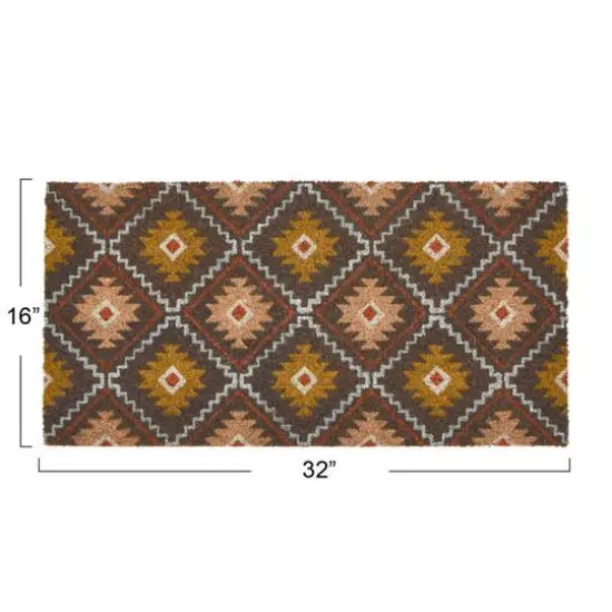 Hello Honey&reg; Multicolor Geometric Print Coir Doormat {6}