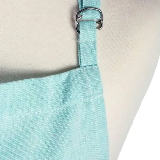 DII&reg; Solid Chambray Chef Apron Aqua {6}