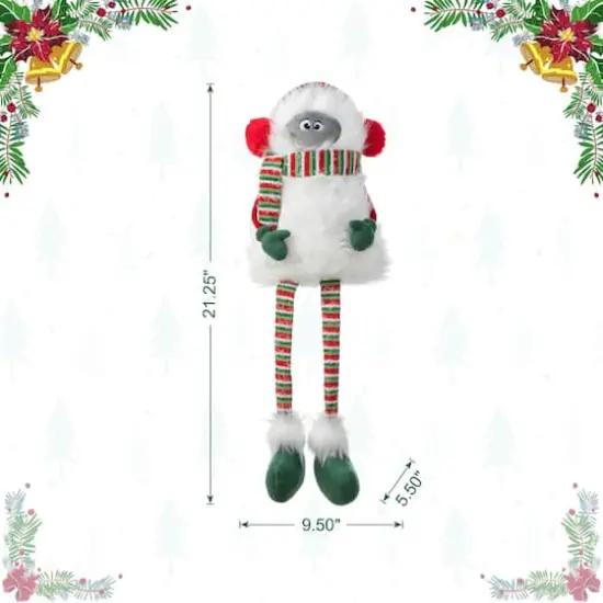 Glitzhome&reg; 21"H Christmas Fabric Yeti Shelf Sitter {9}