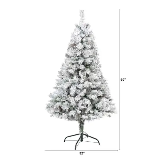 5ft. Unlit Flocked White River Mountain Pine & Pinecones Artificial Christmas Tree {3}
