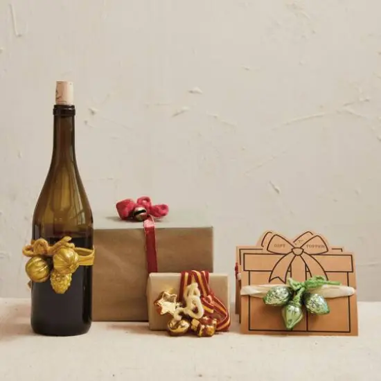 Hello Honey Multicolor Wool Felt Flower Gift Topper with Jute Wrap, 4ct. {3}