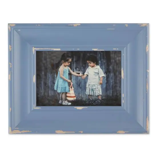 DII&reg; Antique Stonewash Blue Distressed 4" x 6" Farmhouse Picture Frame {6}